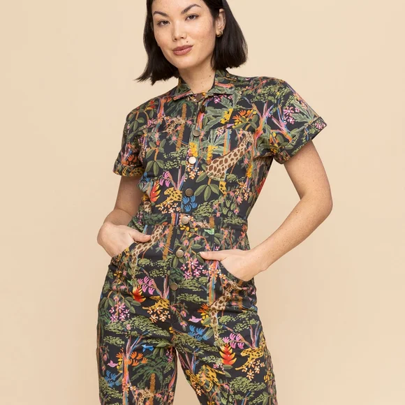 Mixed By Nasrin Jungle Print Jumpsuit - Medium Tall - Picture 5 of 10